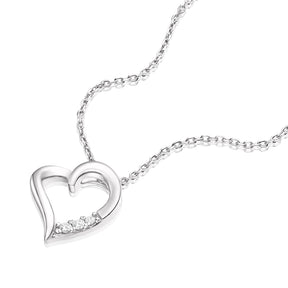 Sterling Silver Diamond Heart Pendant