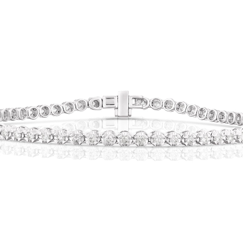 Platinum 1ct Diamond Certified Claw Set Bracelet