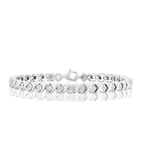 Sterling Silver 0.50ct Diamond Crossover Tennis Bracelet