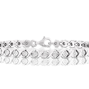Sterling Silver 0.50ct Diamond Crossover Tennis Bracelet