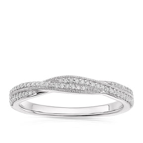 9ct White Gold Twist Eternity 0.12ct Diamond Ring