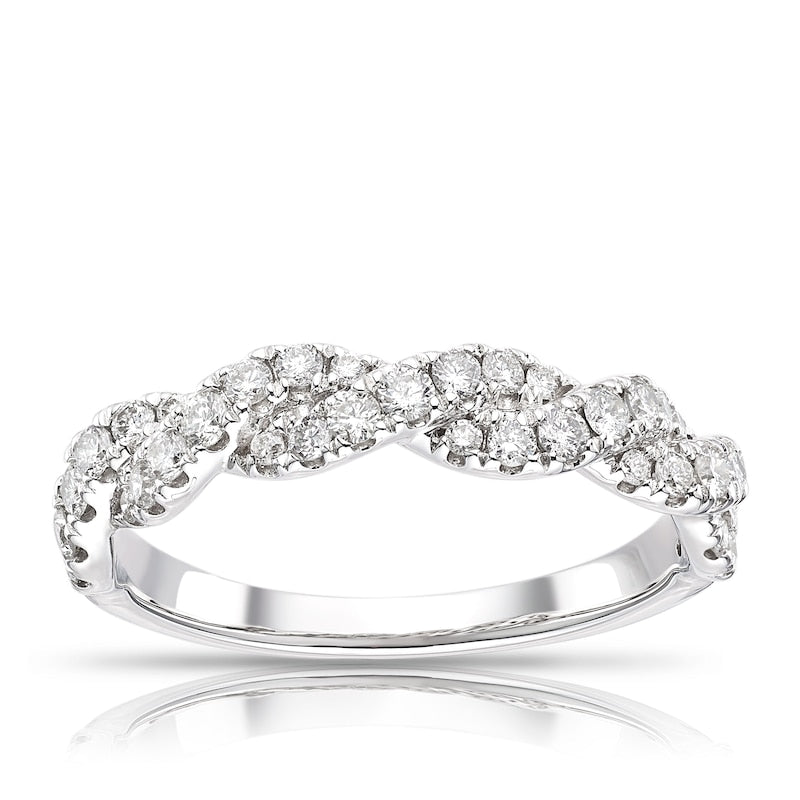 9ct White Gold Twist Eternity 0.50ct Diamond Ring