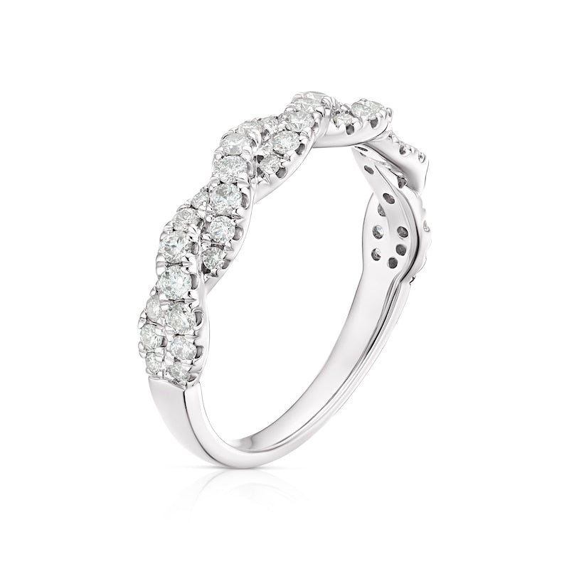 9ct White Gold Twist Eternity 0.50ct Diamond Ring