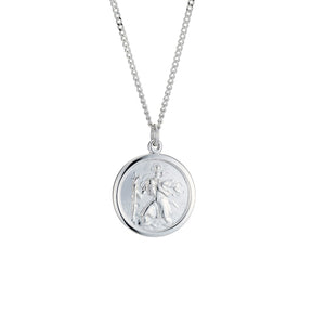 Sterling Silver St.Christopher Pendant 18" Necklace
