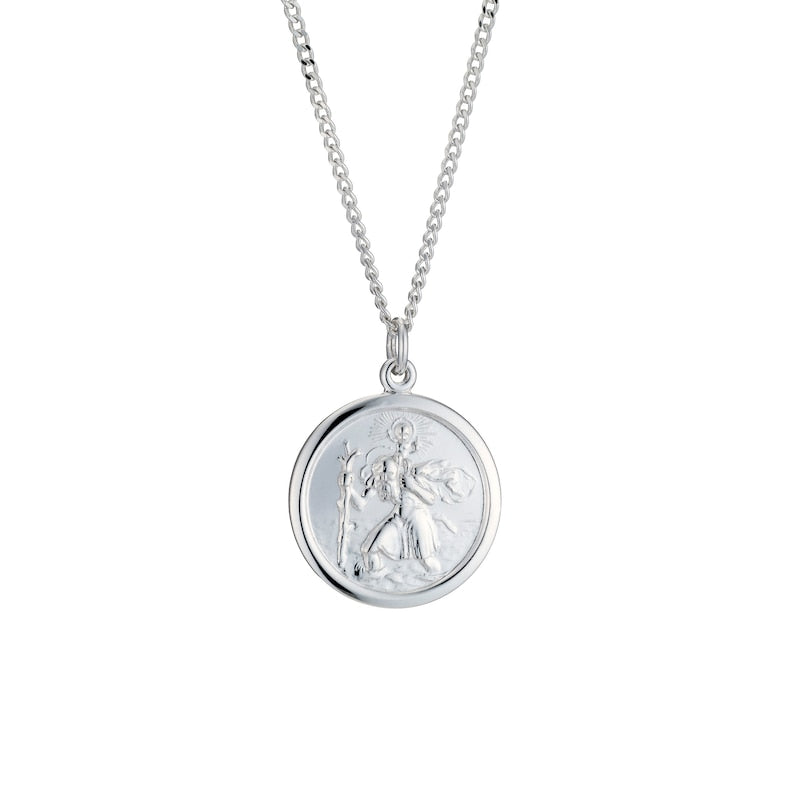 Sterling Silver St.Christopher Pendant 18" Necklace