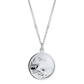 Sterling Silver St.Christopher Pendant 18" Necklace