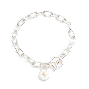 Lauren Ralph Lauren Sterling Silver 7.3" Padlock Pendant Bracelet