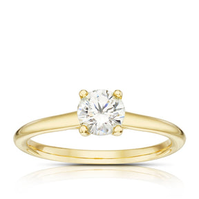 Engagement Ring 14ct Yellow Gold Round Cut Solitaire 0.50ct Diamond Ring