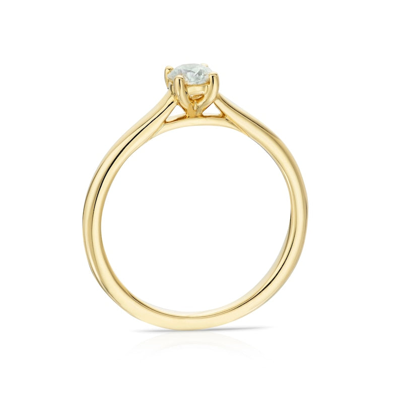 Engagement Ring 14ct Yellow Gold Round Cut Solitaire 0.25ct Diamond Ring