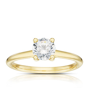Engagement Ring 14ct Yellow Gold Round Cut Solitaire 0.66ct Diamond Ring