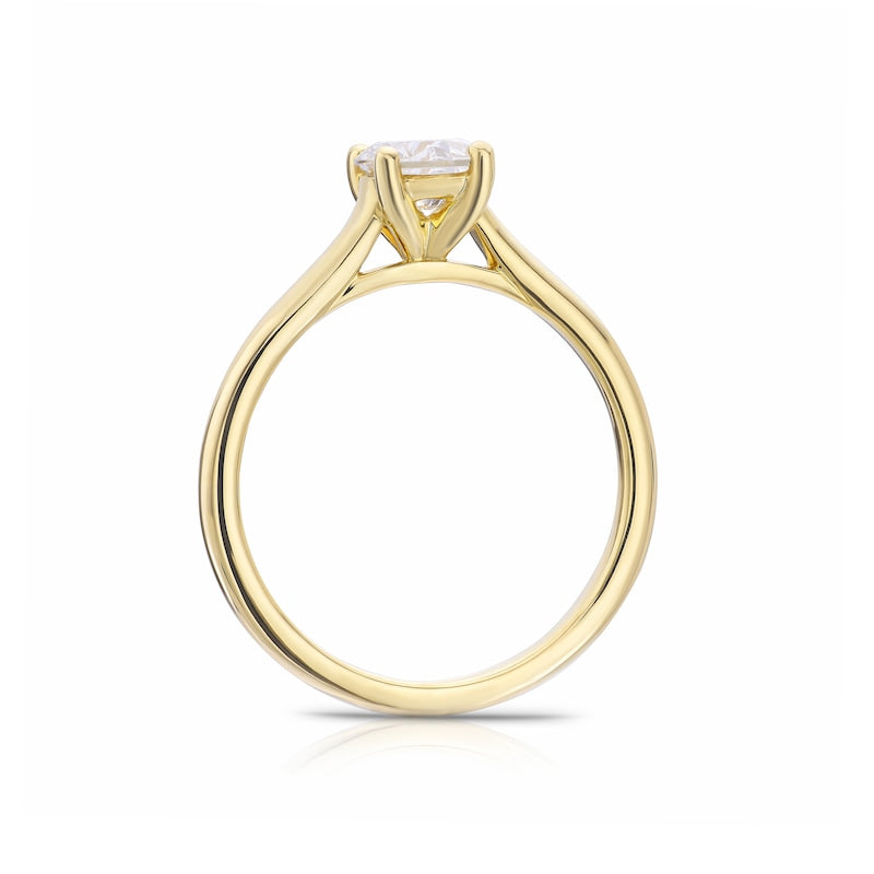 Engagement Ring 14ct Yellow Gold Round Cut Solitaire 0.66ct Diamond Ring