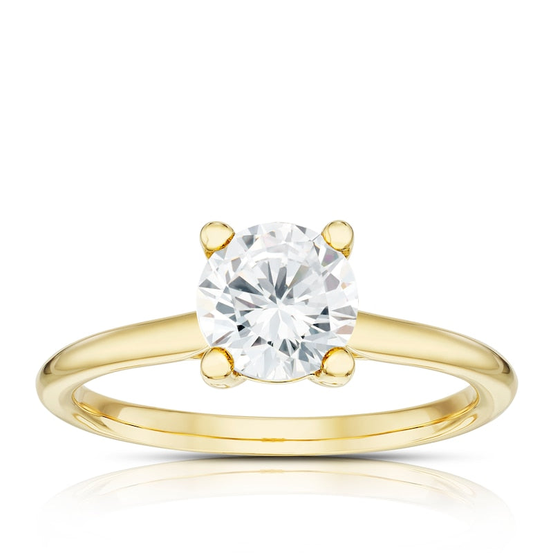 Engagement Ring 14ct Yellow Gold Round Cut Solitaire 1ct Diamond Ring