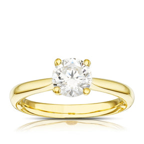 Engagement Ring Origin 18ct Yellow Gold Round Cut Solitaire 1ct Diamond Ring