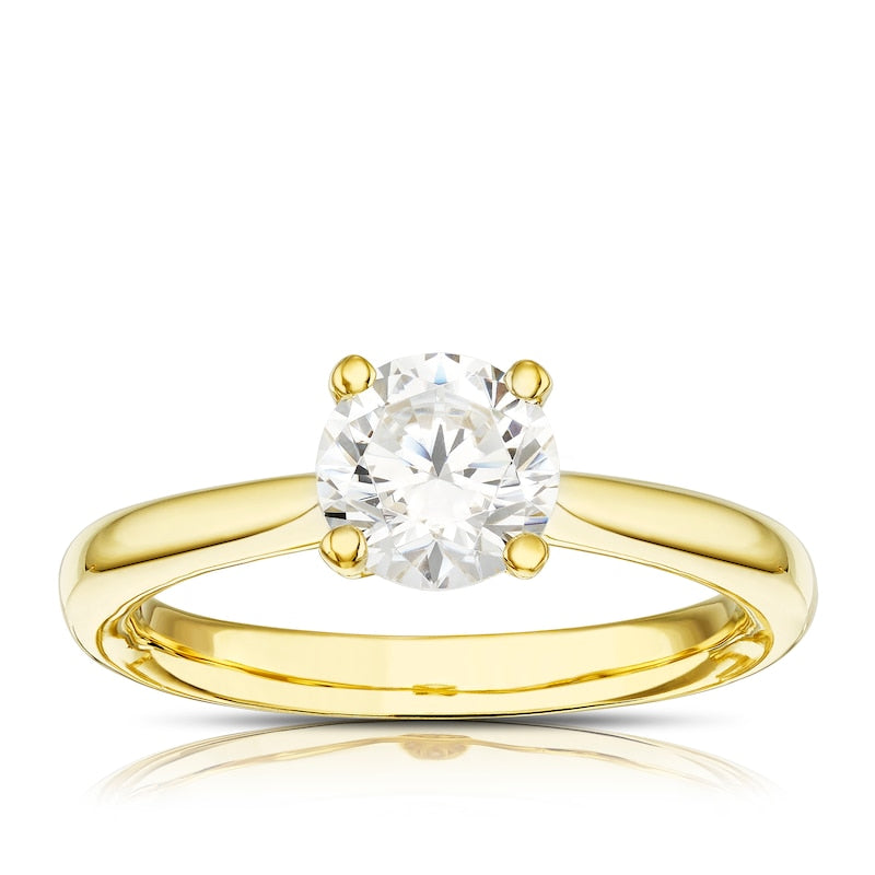 Engagement Ring Origin 18ct Yellow Gold Round Cut Solitaire 1ct Diamond Ring