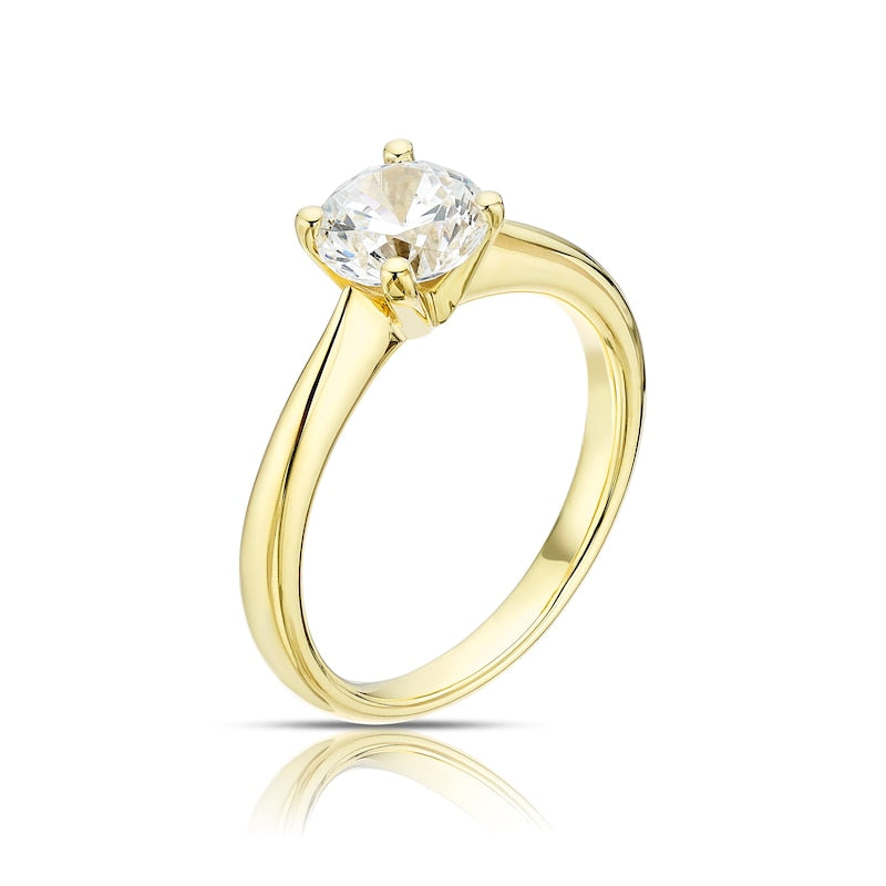 Engagement Ring Origin 18ct Yellow Gold Round Cut Solitaire 1ct Diamond Ring