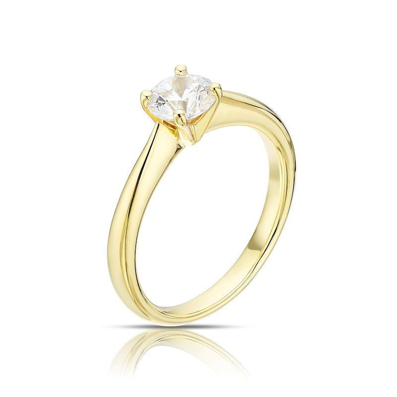 Engagement Ring Origin 18ct Yellow Gold Round Cut Solitaire 0.70ct Diamond Ring