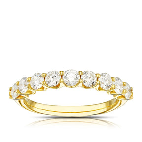 Origin 18ct Yellow Gold Pavé Half Eternity 1ct Diamond Ring