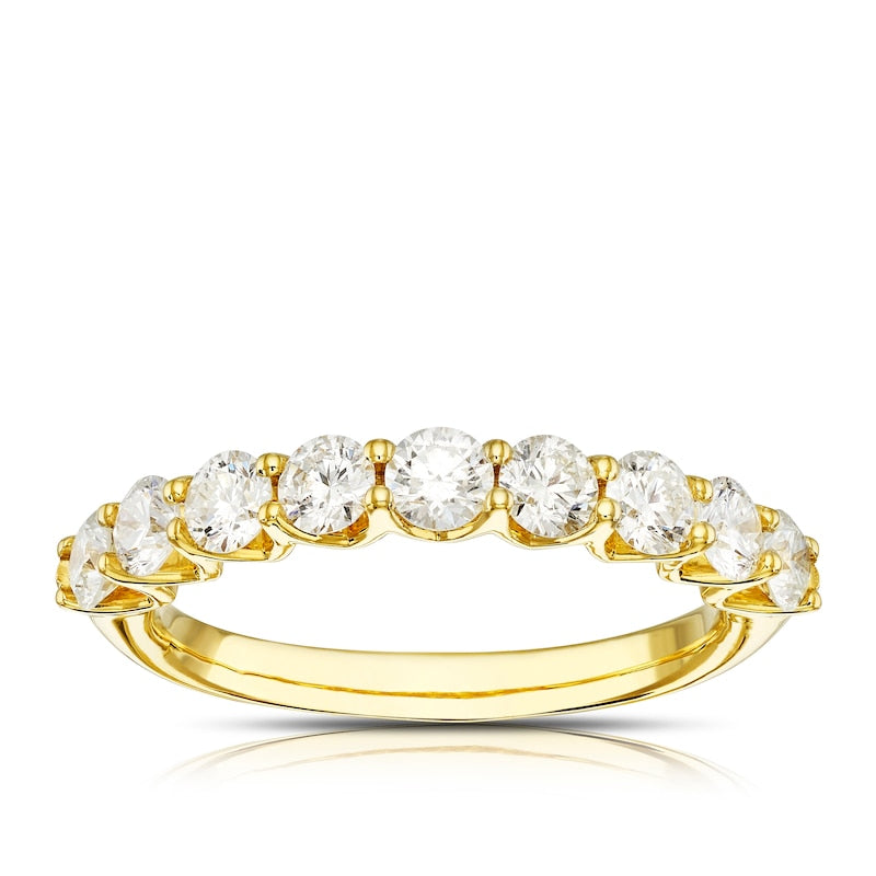 Origin 18ct Yellow Gold Pavé Half Eternity 1ct Diamond Ring