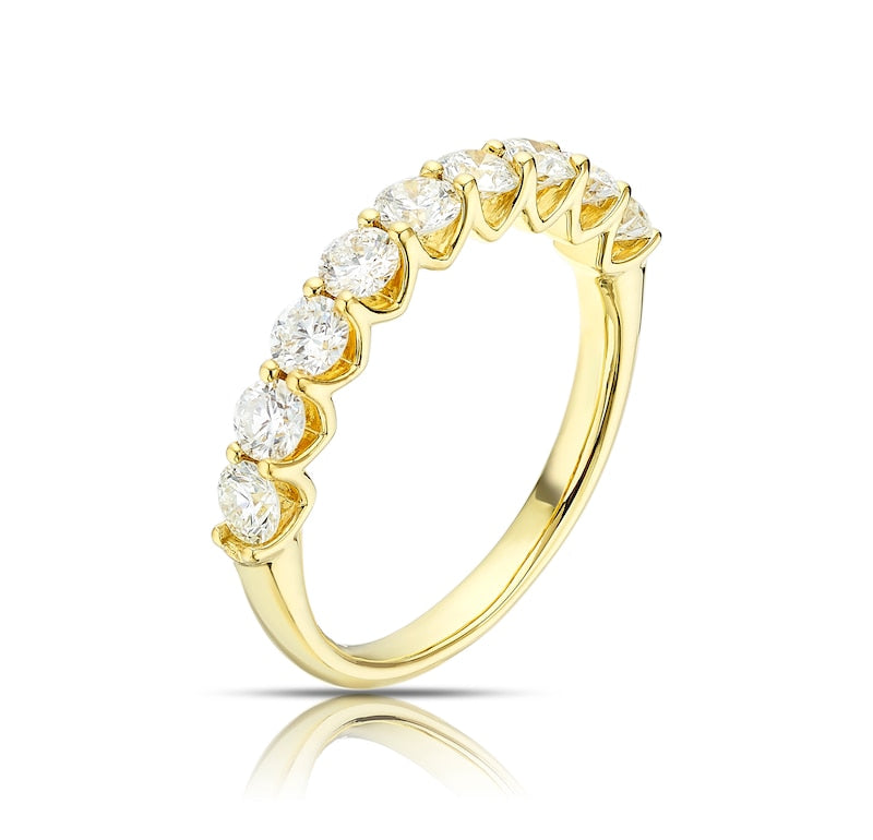 Origin 18ct Yellow Gold Pavé Half Eternity 1ct Diamond Ring