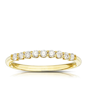 Origin 18ct Yellow Gold 0.25ct Diamond Pavé Half Eternity Ring