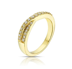 Origin 18ct Yellow Gold 0.33ct Diamond Crossover Eternity Ring