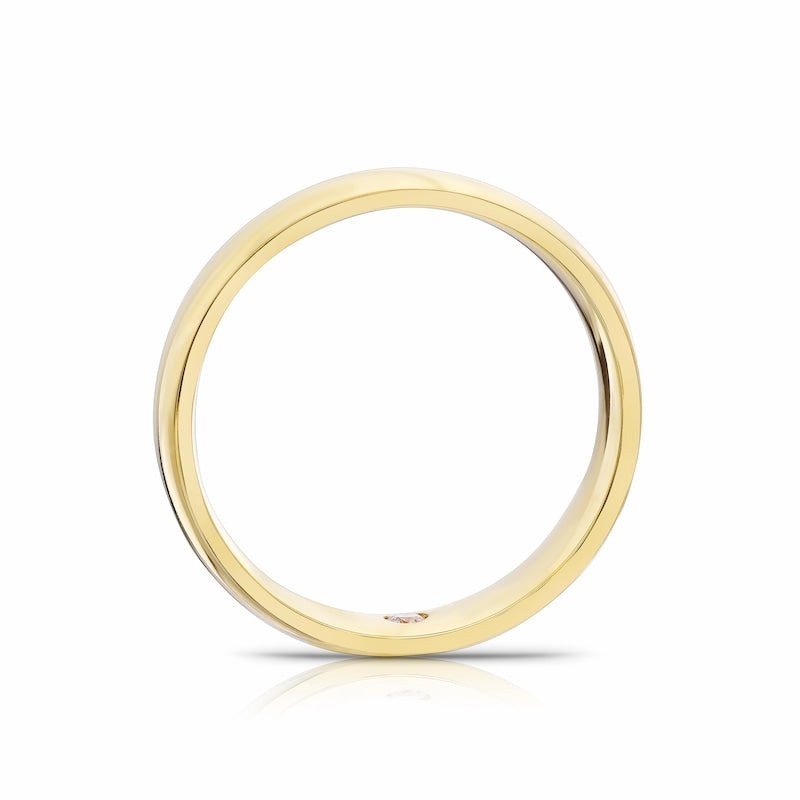 Origin 18ct Yellow Gold Hidden Diamond & 5mm Heavyweight Ring