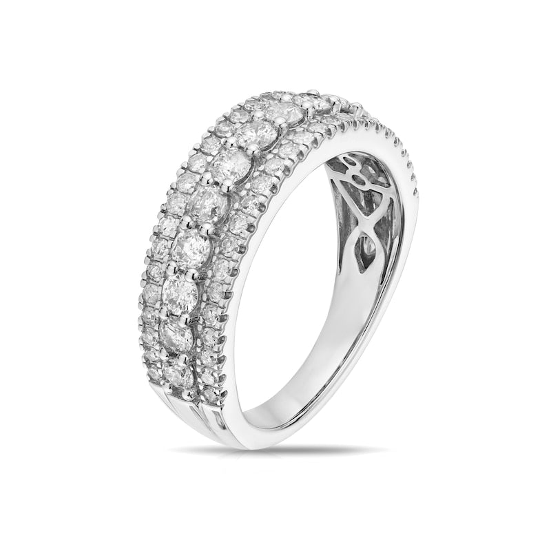 18ct White Gold Triple Row Eternity 1ct Diamond Ring