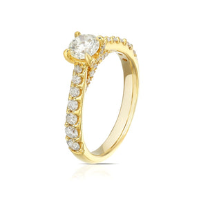 Engagement Ring 18ct Yellow Gold Round Cut Four Claw Solitaire 1ct Diamond Ring