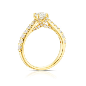 Engagement Ring 18ct Yellow Gold Round Cut Four Claw Solitaire 1ct Diamond Ring