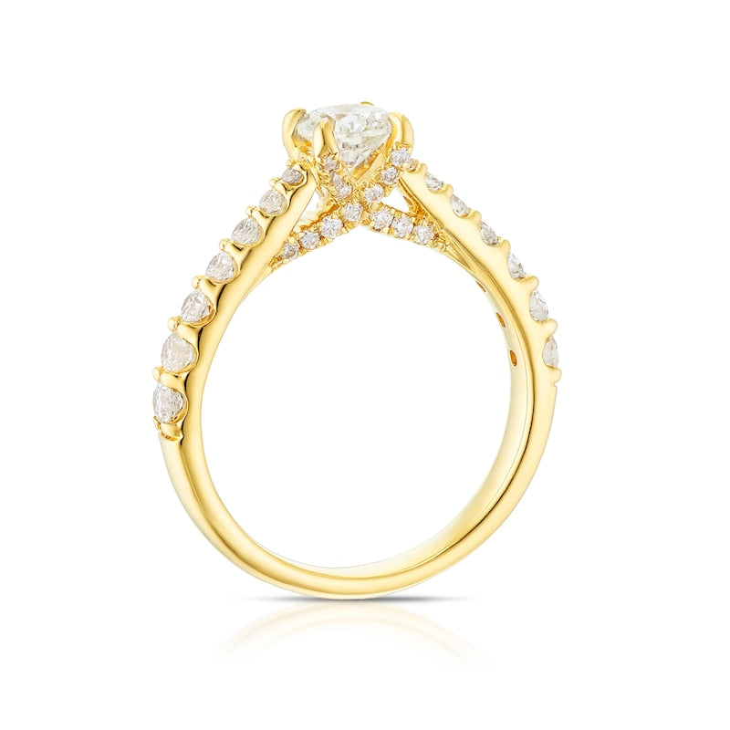 Engagement Ring 18ct Yellow Gold Round Cut Four Claw Solitaire 1ct Diamond Ring