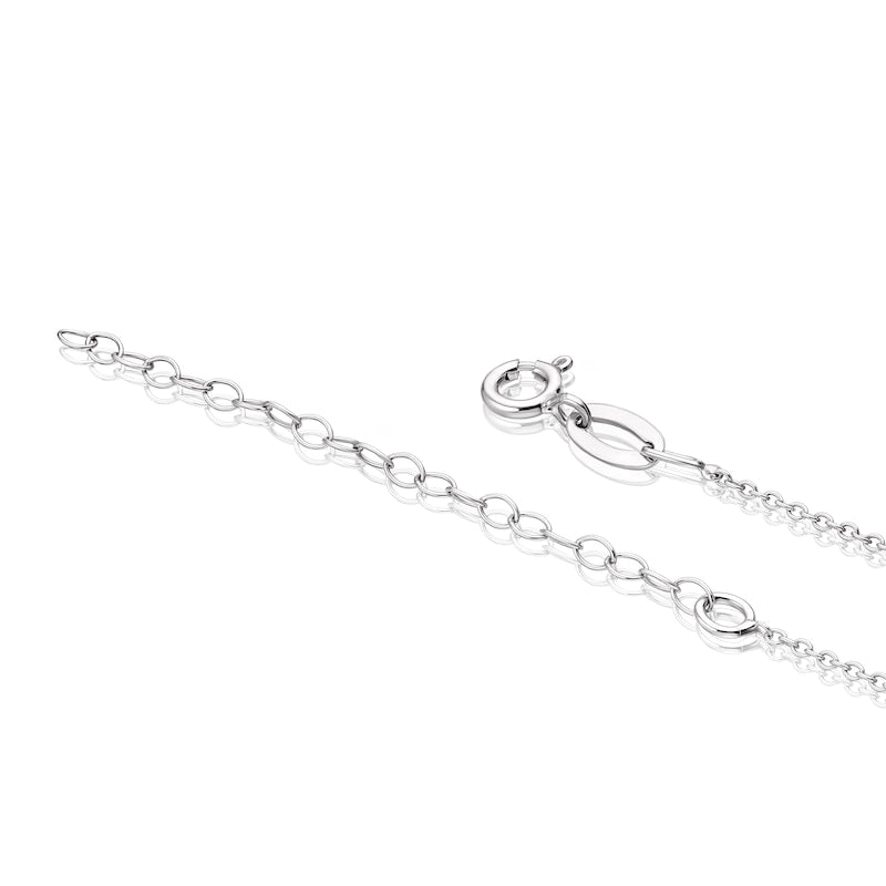 Sterling Silver 16+2" Cubic Zirconia Cross Pendant