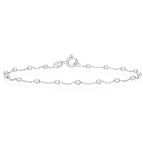 Sterling Silver 7.25" Bead Station Bracelet