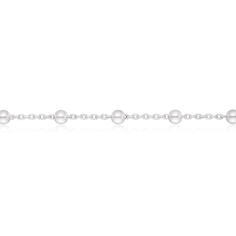 Sterling Silver 7.25" Bead Station Bracelet