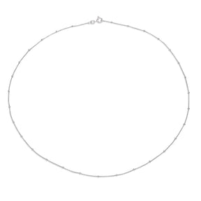 Sterling Silver 18" Beaded Station Chain Necklace