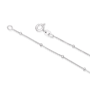 Sterling Silver 18" Beaded Station Chain Necklace
