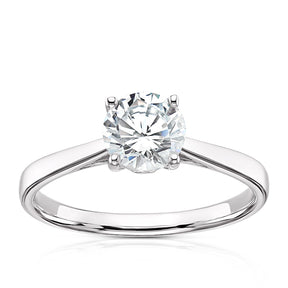 Sterling Silver Cubic Zirconia Round Cut Solitaire Ring