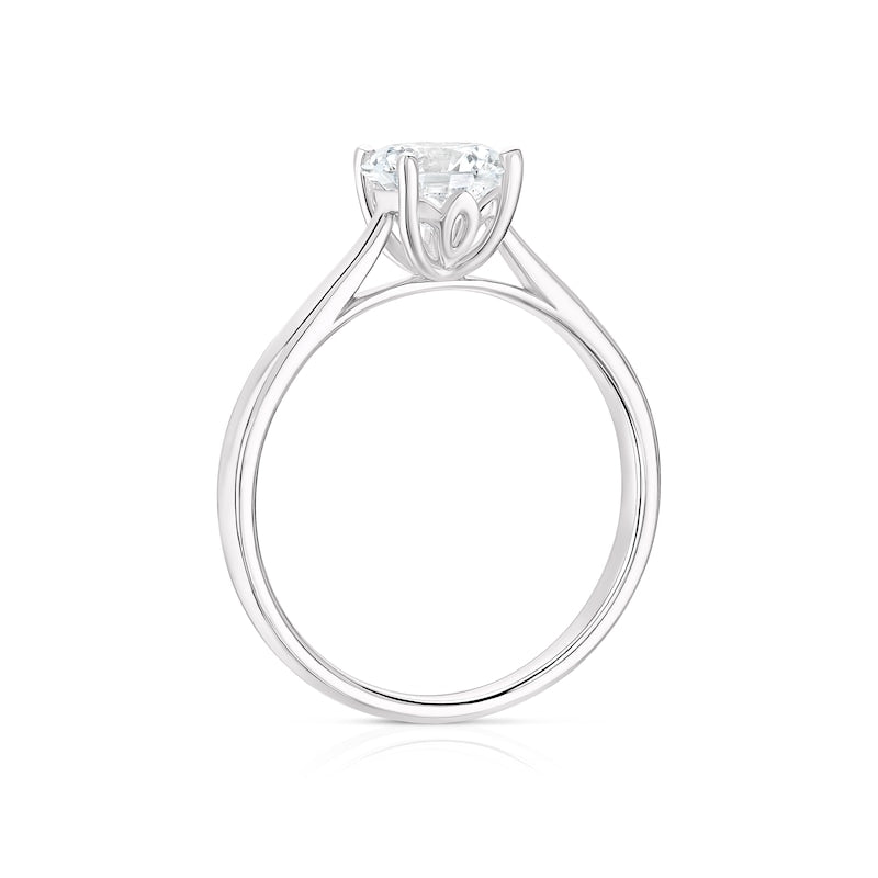Sterling Silver Cubic Zirconia Round Cut Solitaire Ring