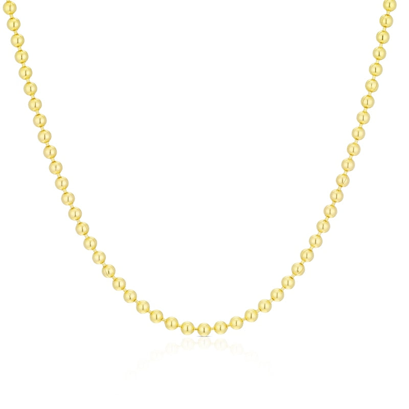 9ct Yellow Gold 18" Beaded Ball Necklace