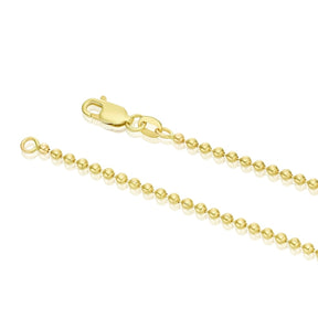 9ct Yellow Gold 18" Beaded Ball Necklace
