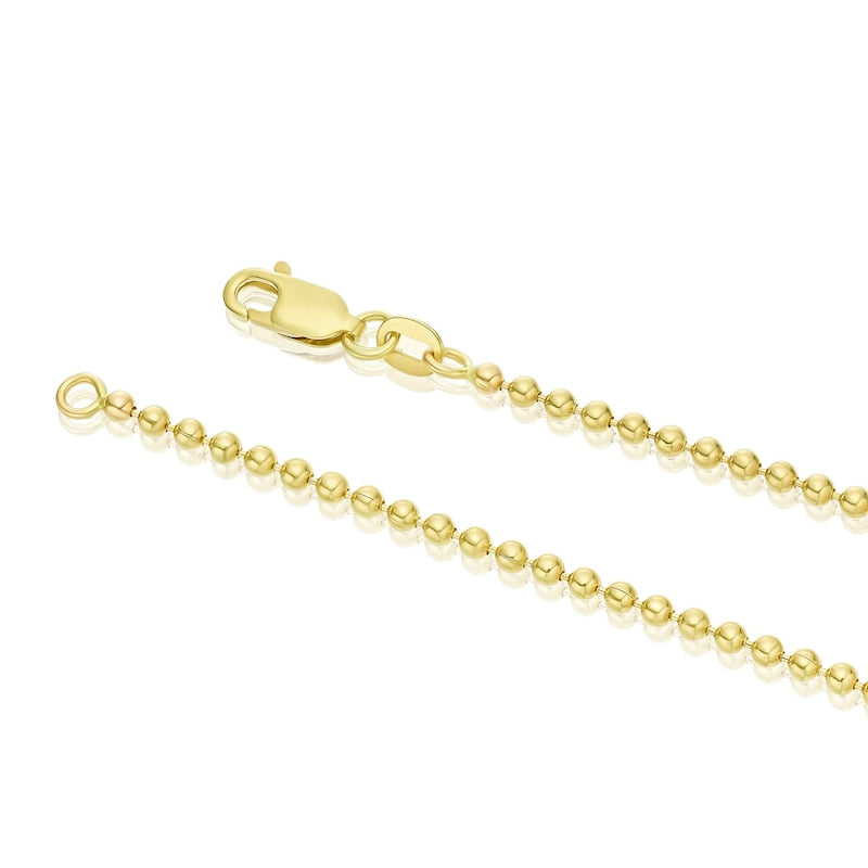 9ct Yellow Gold 18" Beaded Ball Necklace