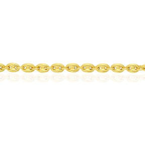 9ct Yellow Gold Puffed Anchor Chain Bracelet