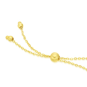 9ct Yellow Gold 9.5" Forzatina Chain Bolo Bracelet
