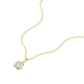 9ct Yellow Gold 0.20ct Diamond Cluster Pendant