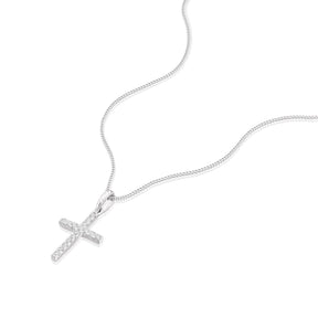 Sterling Silver 0.10ct Diamond Cross Pendant