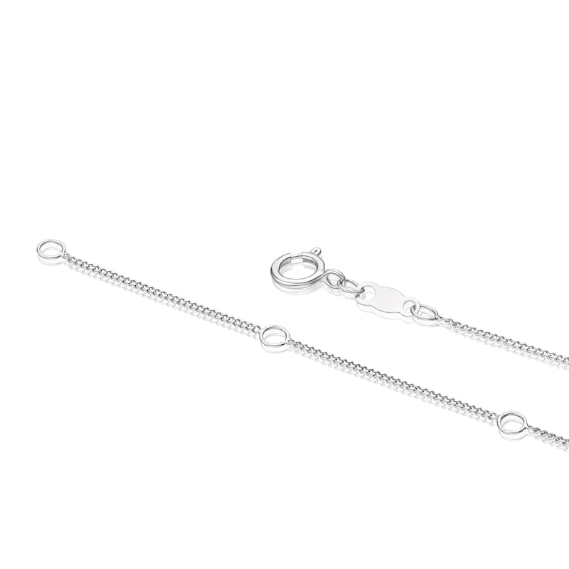 Sterling Silver Diamond Open Pear Shaped Pendant