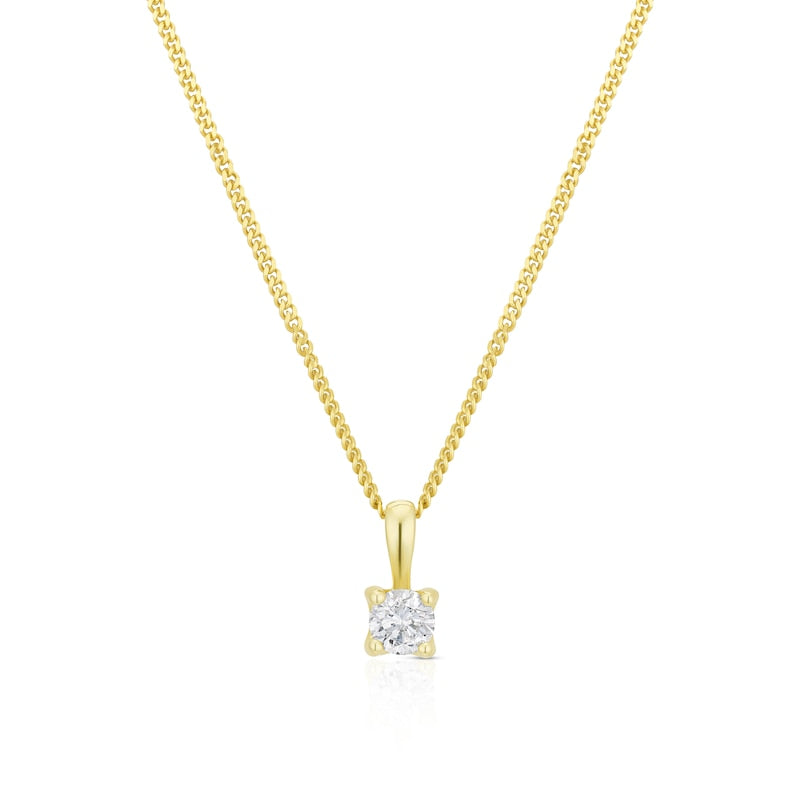 9ct Yellow Gold 18" 0.15ct Diamond Pendant