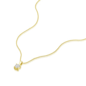9ct Yellow Gold 18" 0.15ct Diamond Pendant