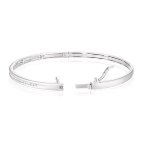 9ct White Gold 0.50ct Diamond Channel Set Bangle