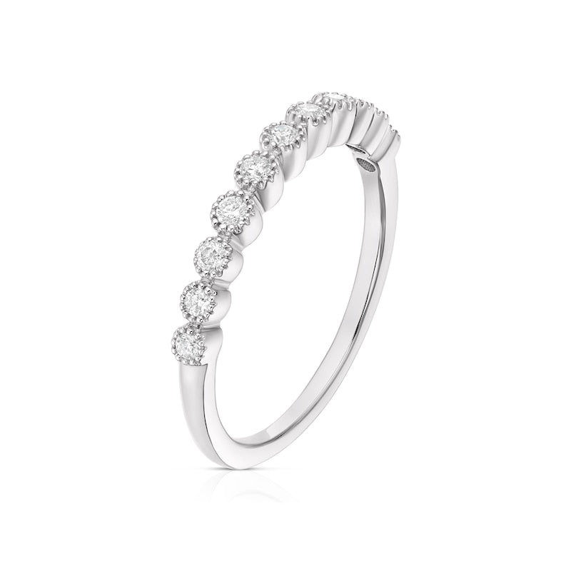 9ct White Gold Milgrain Eternity 0.15ct Diamond Ring