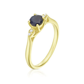 9ct Yellow Gold Sapphire & Diamond Ring